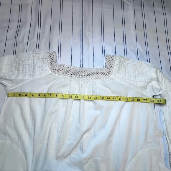 Ampersand Heart Women’s Small Cream Blue Long Sleeve Embroidered Dress - Picture 11 of 15